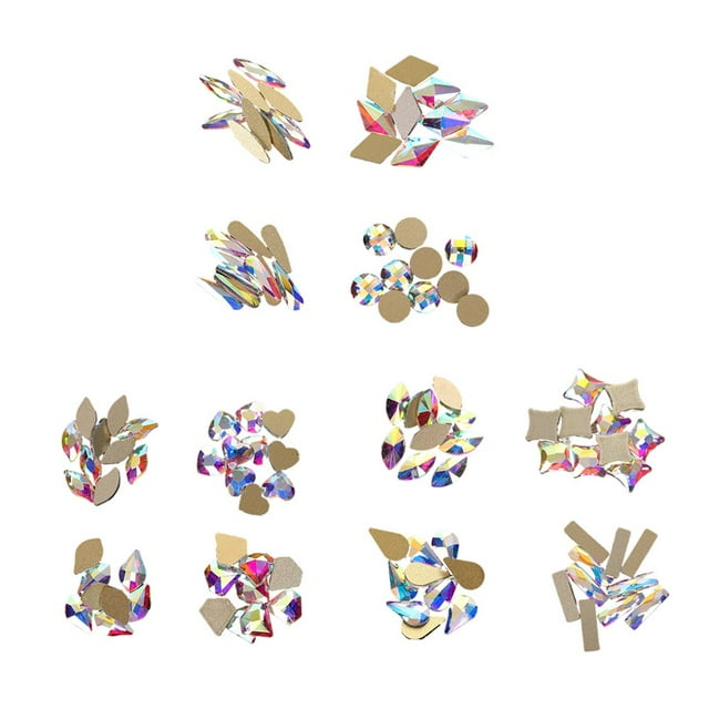 1 Box Glass Crystal Special-shaped Eye-catching Rainbow Color Excellent Gloss Rhinestones DIY Handcraft for Mobile Phone