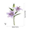 thumbnail image 3 of ZZkhGO 2 Pack Artificial Lily Flowers, Lifelike Silk Cloth Realistic Fake Lilies, No Maintenance Faux Flower Arrangement for Home Wedding Party Decor, Purple, 3 of 6
