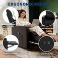 thumbnail image 4 of Power Recliner Chair with Massage and Heat, Electric Adjustable Ergonomic PU Leather Single Sofa, Overstuffed Home Theater Seating with 2 Side Pockets and USB Port for Living Room,Black, 4 of 6