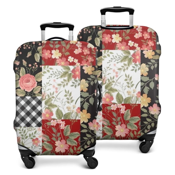 Pioneer Flower Floral Print Pattern Luggage Cover Fashion Suitcase Cover Baggage Covers Fit 25-28 Inch Luggage (Go Travel)