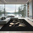 thumbnail image 2 of ODIKA 6'x9' Washable Area Rug Black Beige Abstract Geometric Swirl Design Elegant Flowing Lines and Circular Accents for Dining Room, Under Table, Office Décor, Non-Slip Chair-Friendly, 2 of 7