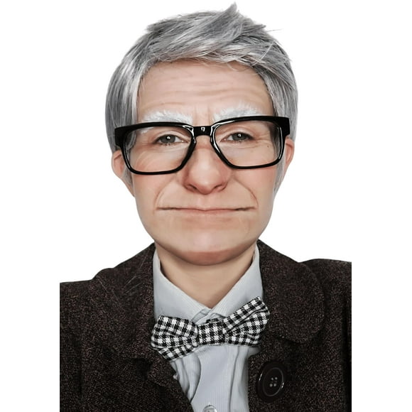 Old Man Wig Fits All 鈥?Grey Silver Grandpa Costume Mens Gray Wigs