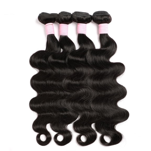 Natural Black Color Body Wave Bundles Human Hair Brazilian Weaving 3/4 Bundles Hair Heat Resistant Raw Hair Extensions