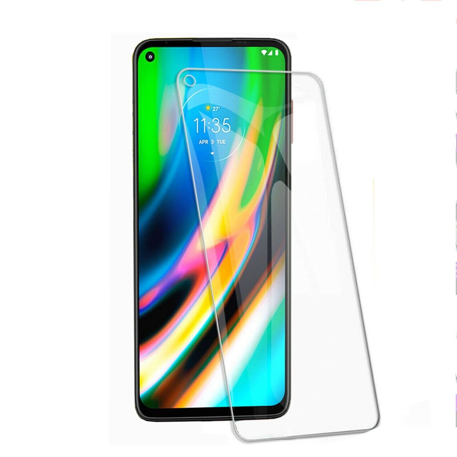 [2 Packs] Moto G9 Plus Screen Protector, Moto G9 Plus SuperShield Tempered Glass Screen Protector, Anti-Scratch HD Clear Screen Guard for Moto G9 Plus