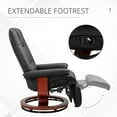 thumbnail image 6 of HOMCOM Faux Leather Manual Recliner, Adjustable Swivel Lounge Chair with Footrest, Armrest and Wrapped Wood Base for Living Room, Black, 6 of 11