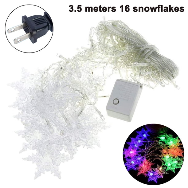 3.5M 96LED Copo de nieve Cortina de luz Enchufe en cadena Luz LED Hada Luz de noche, perfecto para la decoración del banquete de boda de Navidad Araña - Blanco cálido / multicolor Adepaton 2034514-4