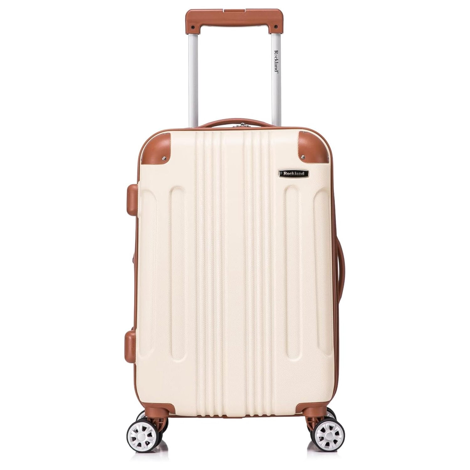 Rockland London Hardside Spinner Wheel Luggage, Carry-On 20-Inch and Tote 14-Inch, White