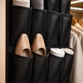 thumbnail image 4 of Door Shoe Organizer Hanging | 35 Pocket Hanging Shoe Organizer for Closet | Over Door Shoe Organizer for Entryway Bedroom Closet Black Fabric Shoe Organizer, 4 of 6