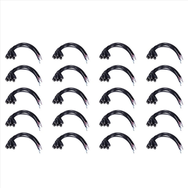 200Pcs 12V DC Power Plug Hembra Jack Plug Cable Conector 5.5X2.1mm con Cable de Cable 15cm para CCTV LED Tira de Luz