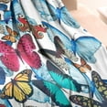thumbnail image 3 of Butterfly Blue Pink Wing Pattern Blanket,Comfortable Soft Flannel Throw Blanket,All Season,Warm Lightweight Blankets for Sofa Bed Couch Living Room Chair,30"x40", 3 of 4