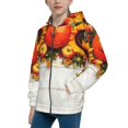 thumbnail image 2 of Sikiie Thanksgiving With Autumn Zip Up Hoodie Teenage, hoodies for Teenage, Zipper Sweatshirt Jacket for Daily, Traveling-Medium, 2 of 6