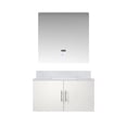 thumbnail image 3 of Geneva 36 in. W Glossy White Bath Vanity, Carrara Marble Top, and 36 in. LED Mirror, 3 of 11