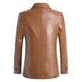 thumbnail image 5 of Fgnfyis Suit Jacket for Men Mens Jacket Suit Fashion Trend Casual Textured Leather Jacket Outerwear for Stylish Jackets for Men Yellow XXXL, 5 of 8
