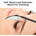 thumbnail image 3 of 2 Pieces Half Moon Lash Extension Mirror Eyelash Application Accessories Makeup Tool Stainless Steel Matte Handheld Eyelash Mirror for Salon Beauty Use, 3 of 7