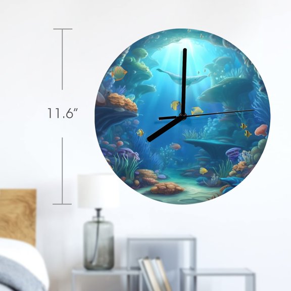 Wall Clock Artwork - Personalized Clocks 11.6" - Undersea Depth