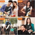 thumbnail image 4 of Black and Gold Marble Layered Waves Pattern Apron-Garden Aprons for Women with Pockets-Cotton Linen Waterproof Kitchen Cooking Gardening Aprons Adjustable for Kitchen,Cooking,BBQ and Salon 33x27 Inch, 4 of 7