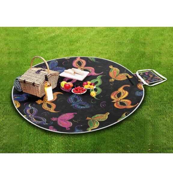 Picnic Blankets Teencool Beach Blanket Creatively Whimsical Masks Pattern Outdoor Blanket for Travel