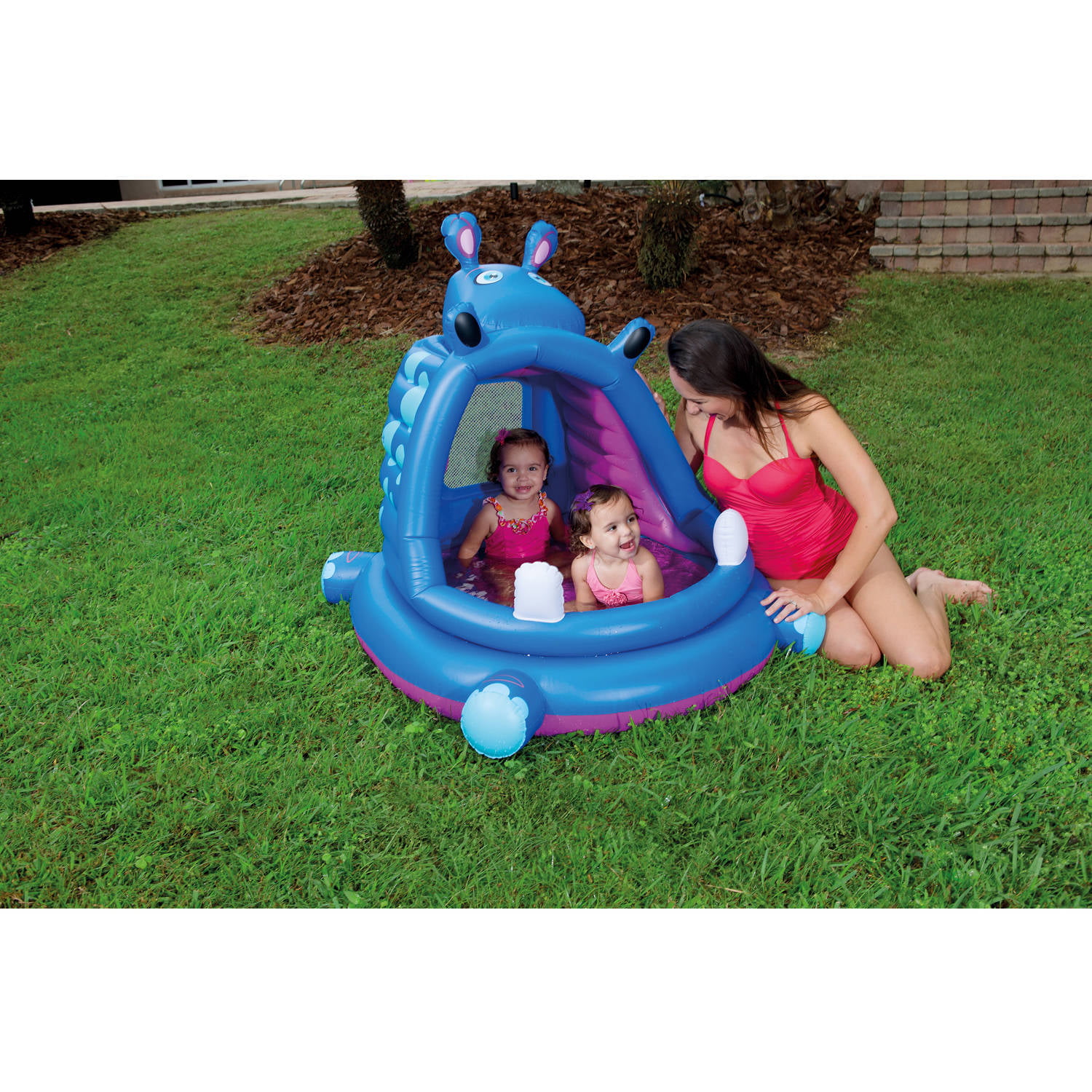 NEW Inflatable Turtle Baby Pool Partial Sunshade Water Sprayer Infant Child 