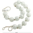 thumbnail image 3 of DecMode Handmade Round Extra Long Frosted Orb Teal Glass Garland with Tassel with Knotted Jute Rope, 3 of 9