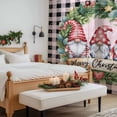 thumbnail image 4 of Pink Christmas Sheer Curtains 108 Inches Long, Xmas Winter Gnomes Black Buffalo Plaid Light Filtering Window Curtains for Living Room, Rod Pocket Voile Sheer Curtain Drapes, 52"Wx108"L, 2 Panels, 4 of 9