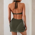 thumbnail image 6 of Minjewel Women's Sexy Backless Cutout Two Piece Bikini Swimsuit,Beachwear with Hollow Out Details for Summer Vacation and Swimming,Army Green,M, 6 of 8