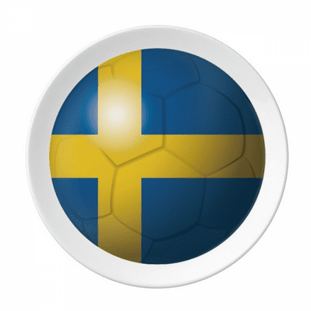 

Sweden National Flag Soccer Football Plate Decorative Porcelain Salver Tableware Dinner Dish