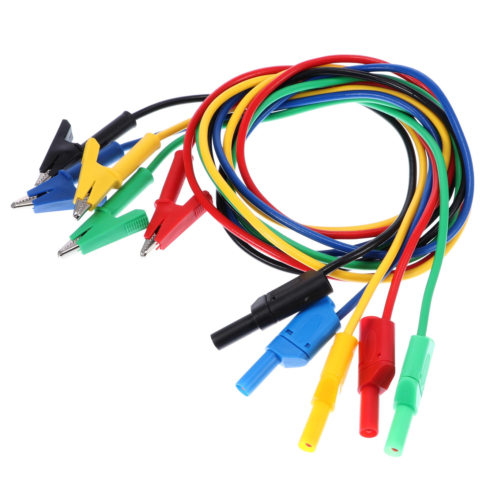 Banana Plug to Banana Plug 5 Color Test Cable Wire for Multimeter Probes 5Pcs 
