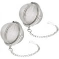 thumbnail image 5 of 2 pieces of tea ball brewer ultra-fine mesh brewer tea strainer filter gasket diffuser stainless steel extension chain for brewing loose leaf tea, 5 of 7