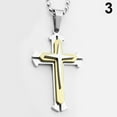 thumbnail image 5 of HEVIRGO Men's Fashion Cross Pendant Stainless Steel Chain Necklace Jewelry Charm Gift(Black), 5 of 6