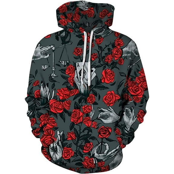 Chaos World Men's Novelty Hoodie Long Sleeves 3D Funny Graphic Print Sweatshirt Pullover