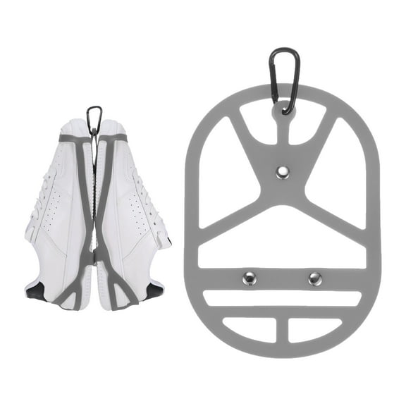 Uxcell Shoe Holster for Backpack [1SET] - Elastic Silicone Footwear Holder with Clip Use for Travel [Gray-M]