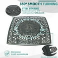 thumbnail image 4 of MEETWARM Outdoor 64" Square Patio Dining Table with Detachable Lazy Susan, All Weather Cast Aluminum Large Patio Furniture Table Set for 8 Seat with 35.4" Rotating Tray, Umbrella Hole, Dark Bronze, 4 of 9