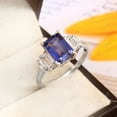 thumbnail image 2 of Blue Sapphire Ring For Women 925 Sterling Silver Engagement Ring Promise Moissanite Ring Sapphire Moissanite Ring Anniversary Gift For Her., 2 of 2