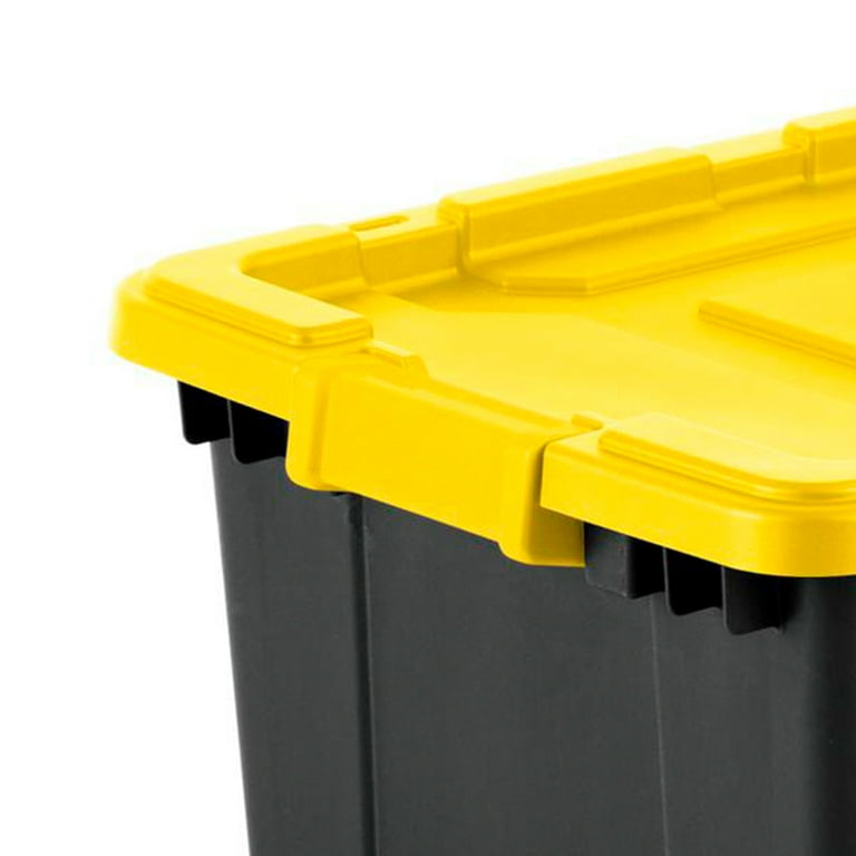 Sterilite 15 Gallon Storage Tote w/ Latching Lid, Black & Yellow (24 Pack)  