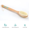 thumbnail image 4 of sunsanly Dual-Sided Long Handle Shower Brush with Soft Stiff Natural Bristles Back Scrubber Brushing Exfoliator Body Scrubber, 4 of 8