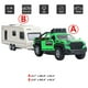 thumbnail image 2 of Camioneta Remolque Remolque De Juguete Camper 2 En 1 Playset Rv Autocaravana Juguetes Para Niños Modelo De Coche Fundido A Presión Coches De Juguete De Metal Escala 1/36 Puertas Suv Luz Abierta Sonido, 2 of 5