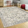thumbnail image 2 of HomeRoots 9'x13' Ivory Machine Woven Distressed Floral Traditional Indoor Area Rug - 350269, 2 of 5