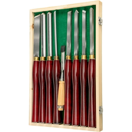 

ttzhu Woodworking Lathe Chisel Set 8 Piece Set Lathe Chisel ttzhu Steel Blades Wood Turning Tools Wooden Case for Storage for Wood Carving Root Carving Furniture Carving Lathes Red