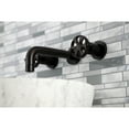 thumbnail image 3 of Kingston Brass KS8120RX Belknap Double-Handle 3-Hole Wall Mount Bathroom Faucet in Matte Black, 3 of 8