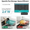 thumbnail image 4 of Extendable Dish Drying Rack - Large 2-in-1 Dish Racks for Kitchen Counter or Over Sink, Anti-Rust Dish Drainer with Drainboard, 2 Pan Slots and Utensil Holder, Black, 4 of 9