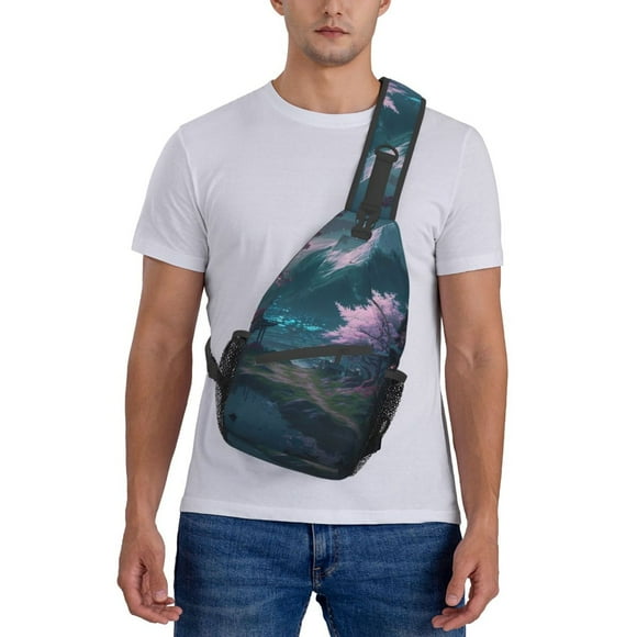 ZICANCN Crossbody Sling Bags for Women Men,Mountain Water Landscape Casual Shoulder Backpacks for Hiking Daypacks