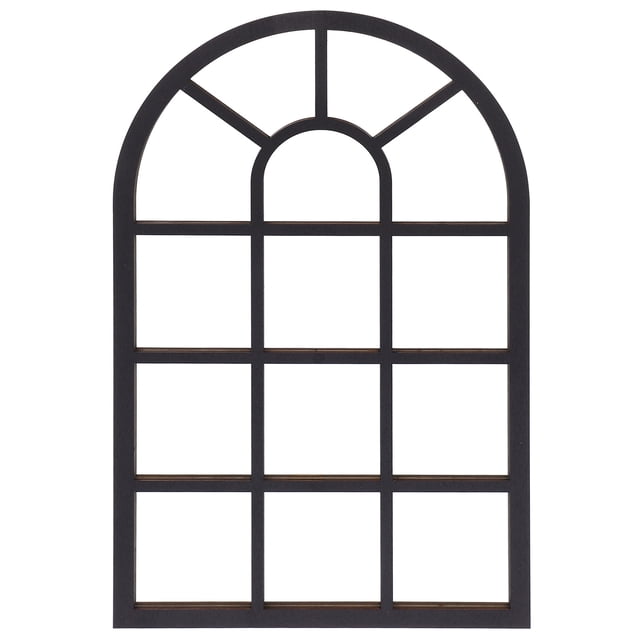 Calcomanía decorativa de pared con forma de arco grande para ventana, autoadhesiva y extraíble, para sala de estar, dormitorio, entrada, marco de madera rústica, decoración estilo granja.