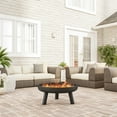 thumbnail image 4 of Pure Garden 27.5-Inch Outdoor Wood Burning Fire Pit with Handles (Black), 4 of 7