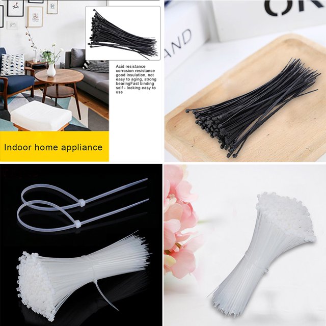 100pcs Cable Ties 3x150mm Reusable Standard Self-locking Plastic Nylon Wire Zip String Tie