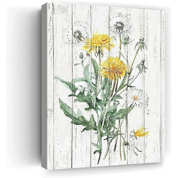 Floral Wall Art Modern Watercolor Minimalist Wildflower Art Prints Wildflower Picture Bedroom Kitchen Wall Decoration Dandelion Plant Painting Artwork Bathroom Wall Decor Ready To Hang 12x16 Inch