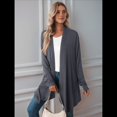 thumbnail image 4 of Chaqueta Informal de Cuartos y Abertura Frontal para Mujer, Abrigo Ligero y Moderno con Abertura Frontal. Gris Oscuro L, 4 of 9