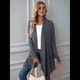 thumbnail image 4 of Chaqueta Informal de Cuartos y Abertura Frontal para Mujer, Abrigo Ligero y Moderno con Abertura Frontal. Gris Oscuro L, 4 of 9