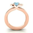 thumbnail image 4 of 2.35 Carat (F-G/VS1) Natural Diamond Aquamarine Gemstone Unique Proposal Ring for Women Solid 14K Rose Gold Size 9 by Diamond-Capitals, 4 of 8