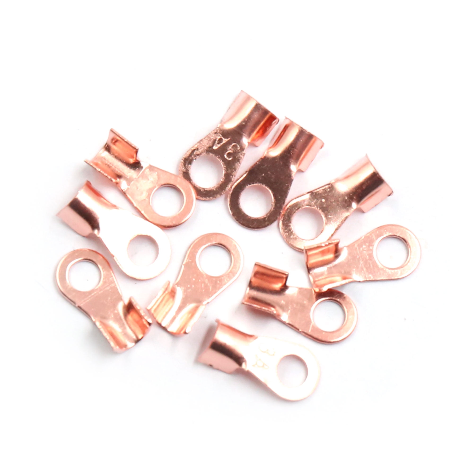 10pcs 3A Copper Ring Terminals Lug NonInsulated Battery Wire Connector