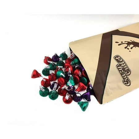 Dark Chocolate Kisses - CrazyOutlet Hershey's Kisses Dark Chocolate Special Dark Green Purple Red, 2 Pounds Bag